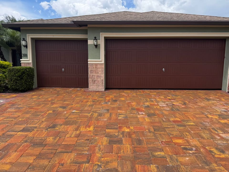 Completed paver driveway project in Valrico