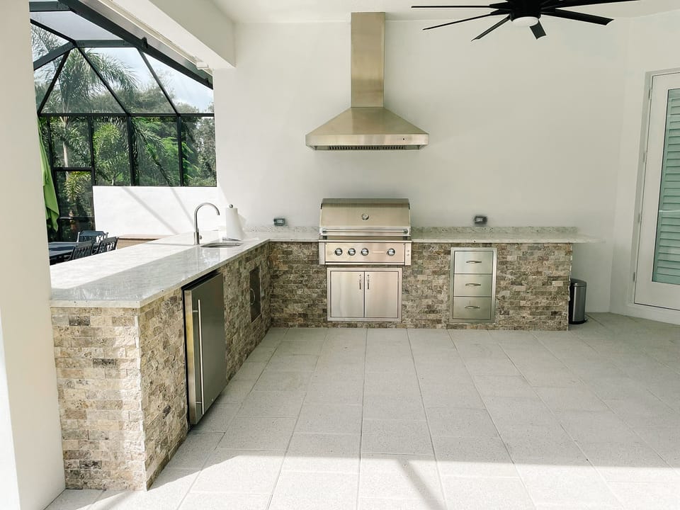 Completed outdoor kitchen
