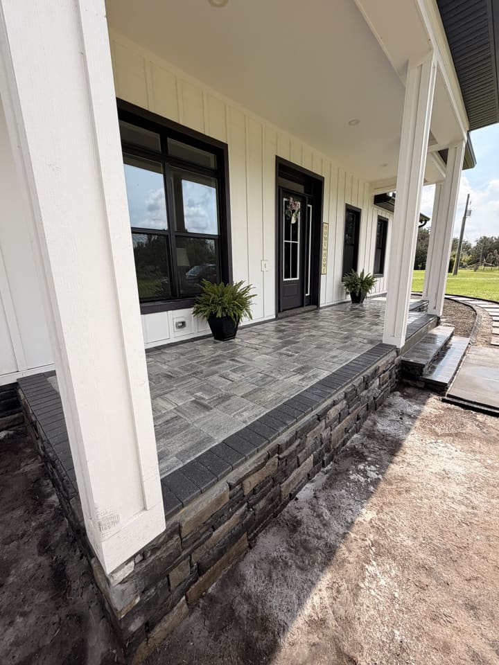 Completed pavers and hardscape